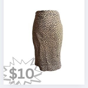 J. Crew No. 2 Animal Print Pencil Skirt 6 Black and Tan